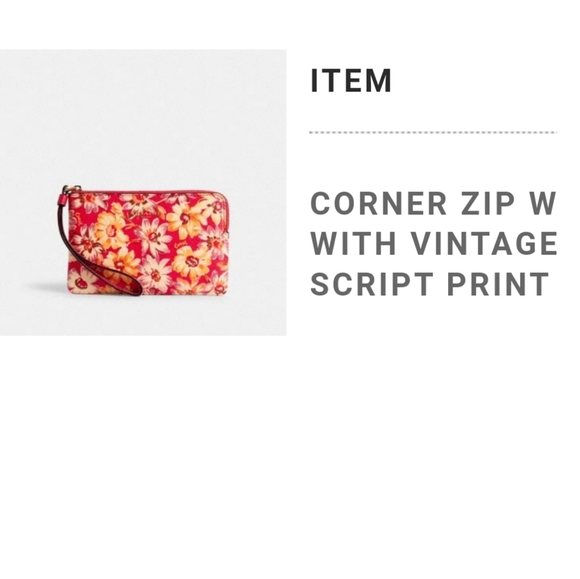 COACH🇺🇲 Vintage Daisy Script Print Corner Zip - Picture 12 of 12